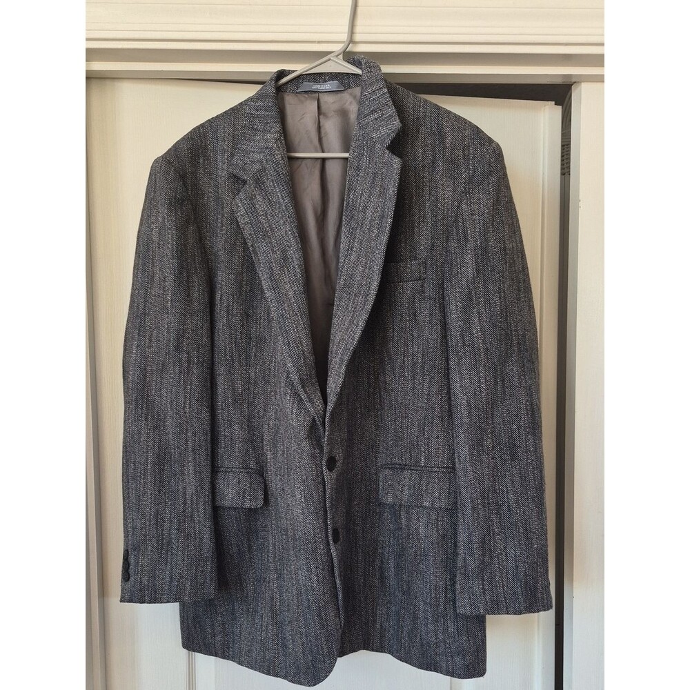 Hagger Imperial Vintage Multi Color 100% Wool Two Button Blazer Sz 46L - Picture 2 of 15